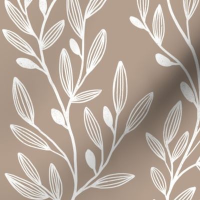 Climbing vines on a beige background