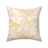 East Fork - Pastel Pink and Yellow Monstera leaves 2. MEDIUM Orange