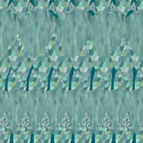 School of fish in teal - Abstract (Deep Lake)