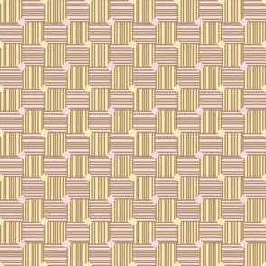 Stripes and Dots- caramel, pink and yellow