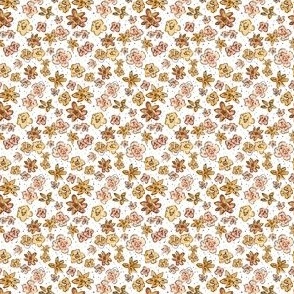 Ditsy Golden Vintage Flowers