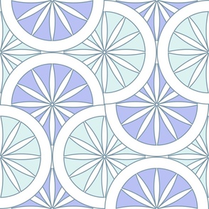Citrus Slice Scallop / Art Deco / Geometric / Periwinkle Aqua  / Large
