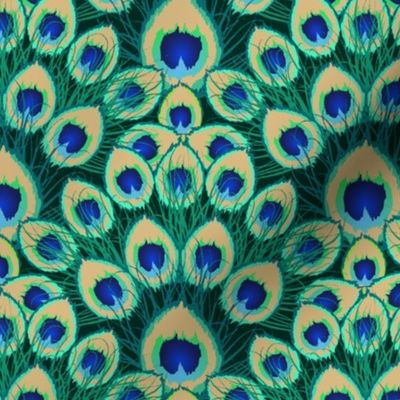 Abstract Peacock emerald - S