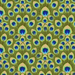 Abstract Peacock moss green - M
