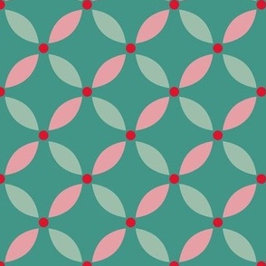 Abstract Geometric Retro Floral | Candy Christmas Colors