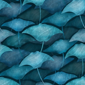 Migrating Manta Rays - blue