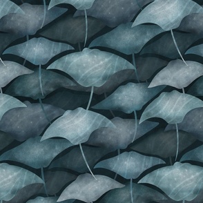 Migrating Manta Rays - grey, medium 