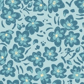 ditsy flowers blue