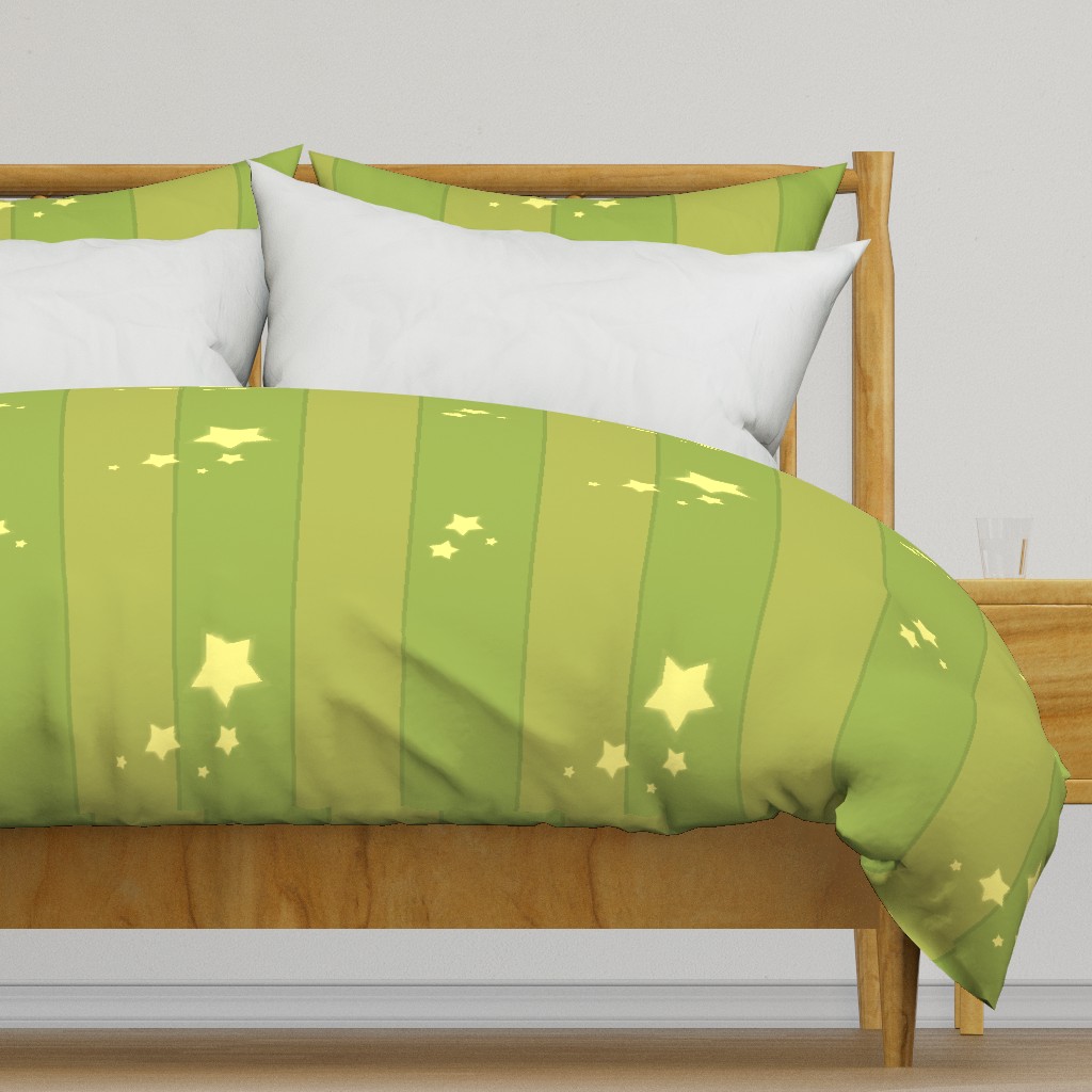 Wallpaper green stripes with stars
