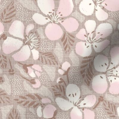 Sakura with East Fork Piglet pink- medium scale - 10.5"x21" fabric / 12"x24" wallpaper