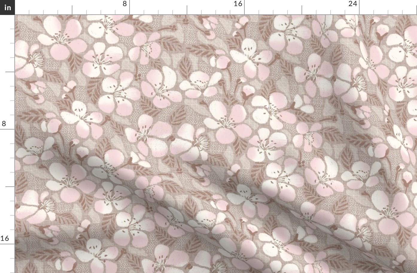 Sakura with East Fork Piglet pink- medium scale - 10.5"x21" fabric / 12"x24" wallpaper