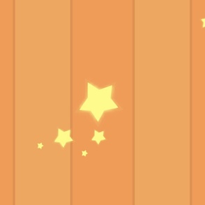 Wallpaper orange stripes with stars