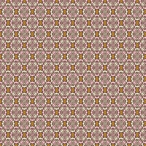 (S) Vintage geometrics brown pink mustard