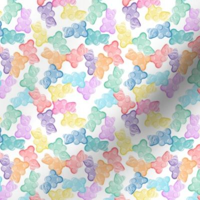 (1" scale) pastel gummy bears - tossed candy  - LAD23