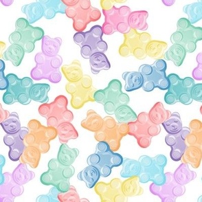 pastel gummy bears - tossed candy  - LAD23