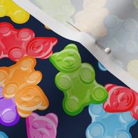 rainbow gummy bears - tossed candy - navy - LAD23