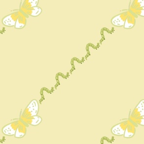 Pale Yellow And Spring Green Butterflies and Caterpillars