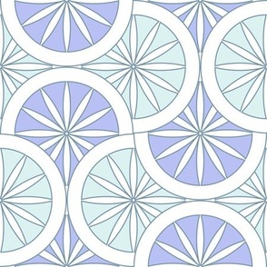 Citrus Slice Scallop / Art Deco / Geometric / Periwinkle Aqua  / Medium