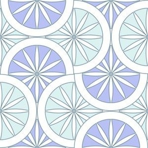 Citrus Slice Scallop / Art Deco / Geometric / Periwinkle Aqua  / Small