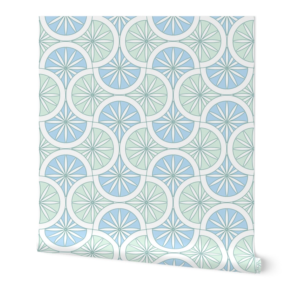 Citrus Slice Scallop / Art Deco / Geometric / Cornflower Lagoon / Medium