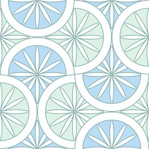 Citrus Slice Scallop / Art Deco / Geometric / Cornflower Lagoon / Medium