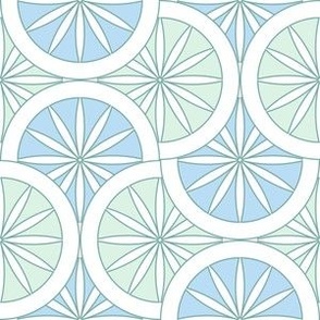 Citrus Slice Scallop / Art Deco / Geometric / Cornflower Lagoon / Small