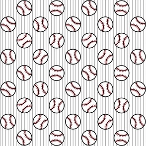 Baseballs on stripes