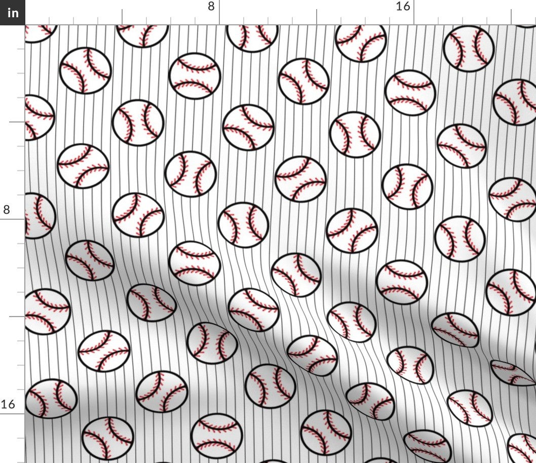 Baseballs on stripes
