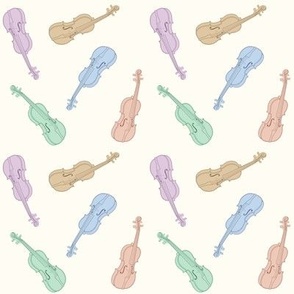 Small Violins on pale yellow