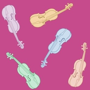 Violins (on mulberry pink)