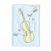 Violin with Butterflies Tea Towel