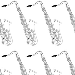 Large Saxophone in black and white
