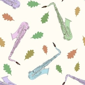 Saxophones with Oak Leaves