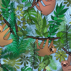 The Sloths Jungle Garden Under a Blue Sky 