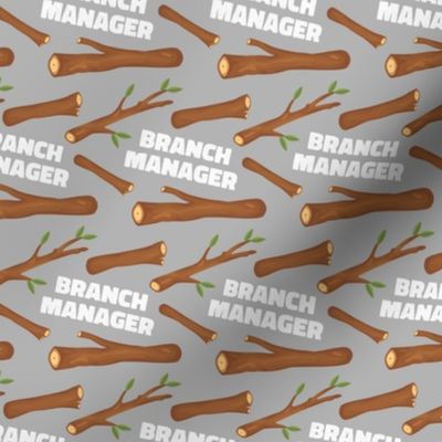 Branch Manager Cute Dog Bandana Grey, Funny Dog Fabric with Sticks and Twigs, Tree Branches 