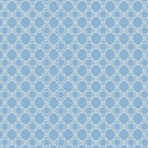 White on Blue Ornate Lattice