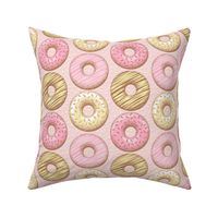 Butter & piglet donuts & sprinkles - piglet background - #f2dddd #f4edba