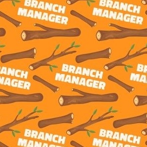 Branch Manager Cute Dog Bandana Orange, Funny Dog Fabric with Sticks and Twigs, Tree Branches 