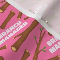 Branch Manager Cute Dog Bandana Pink, Funny Dog Fabric with Sticks and Twigs, Tree Branches 