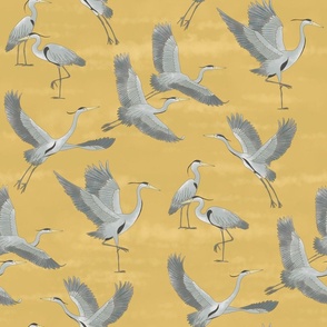 Heron dance - goldenrod
