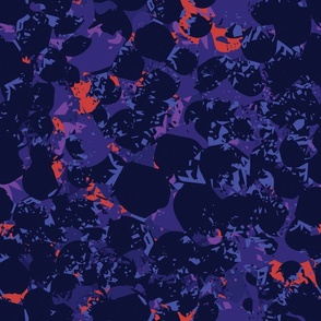 18" abstract animal print marks on purple