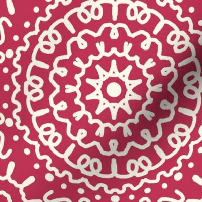 Mandala Viva Magenta Cream Boho Bohemian Moroccan Geometric Star Abstract Art 6