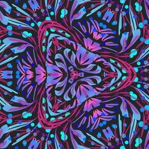 alien dark psychedelic floral - medium