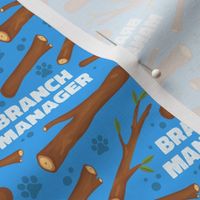Branch Manager Cute Dog Bandana Paws Light Blue, Funny Dog Fabric with Sticks and Twigs, Tree Branches 