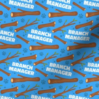 Branch Manager Cute Dog Bandana Paws Light Blue, Funny Dog Fabric with Sticks and Twigs, Tree Branches 