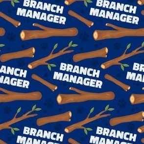 Branch Manager Cute Dog Bandana Paws Navy Blue, Funny Dog Fabric with Sticks and Twigs, Tree Branches 