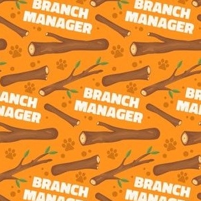 Branch Manager Cute Dog Bandana Paws Orange, Funny Dog Fabric with Sticks and Twigs, Tree Branches 