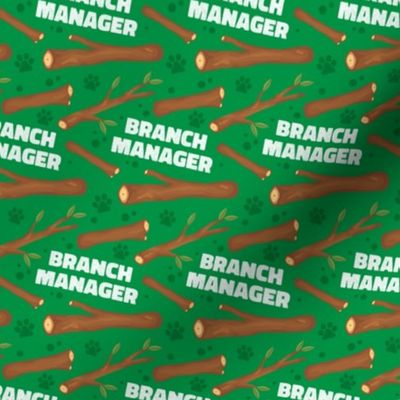 Branch Manager Cute Dog Bandana Paws Green, Funny Dog Fabric with Sticks and Twigs, Tree Branches 