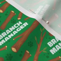 Branch Manager Cute Dog Bandana Paws Green, Funny Dog Fabric with Sticks and Twigs, Tree Branches 