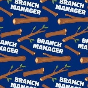 Branch Manager Cute Dog Bandana Navy Blue, Funny Dog Fabric with Sticks and Twigs, Tree Branches 